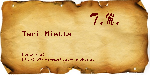 Tari Mietta névjegykártya